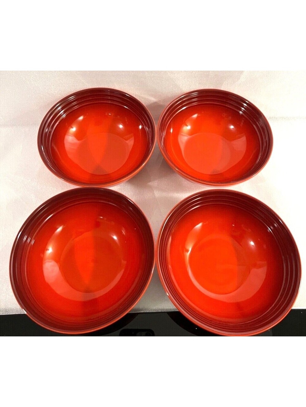 Le Creuset Vancouver 16cm Cereal Bowls 4 Cerise Red New